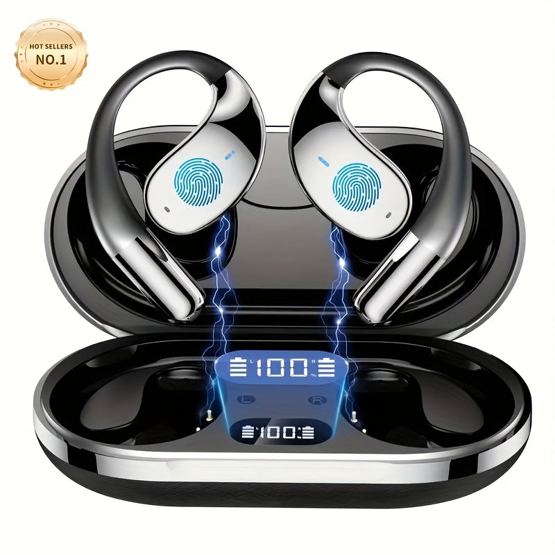 Ai Translation Headset, Bone Conducting Wireless 6.0 Headset, Real-time Translation In 156 Languages, 6 Mics Intelligent Noise Cancellation, Real-time Translation Of Meeting Notes, Touch Control, Deep Bass, HD Voice-Perfect For Running And Exercise
