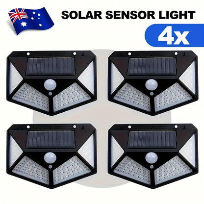 8pcs/4pcs Solar Lights Outdoor, Motion Sensor Wall Lights with 3 Modes And 270° Wide Angle, Solar Security Lights for Garden Pathway Porch Garage