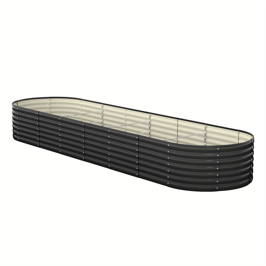 Raised Garden Bed Beds Kit Planter Oval Galvanised Steel 320cmX80cmX56cm