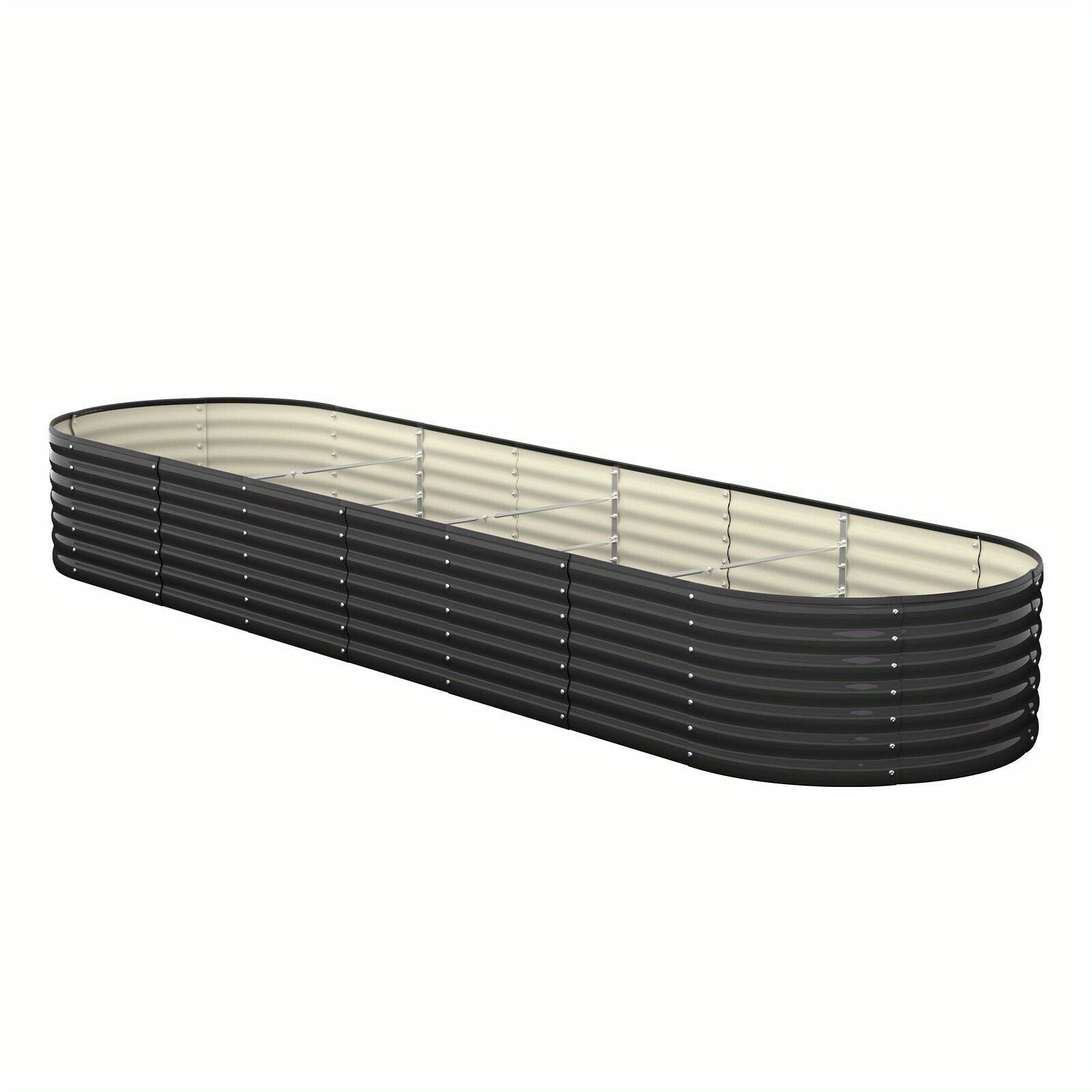Raised Garden Bed Beds Kit Planter Oval Galvanised Steel 320cmX80cmX56cm