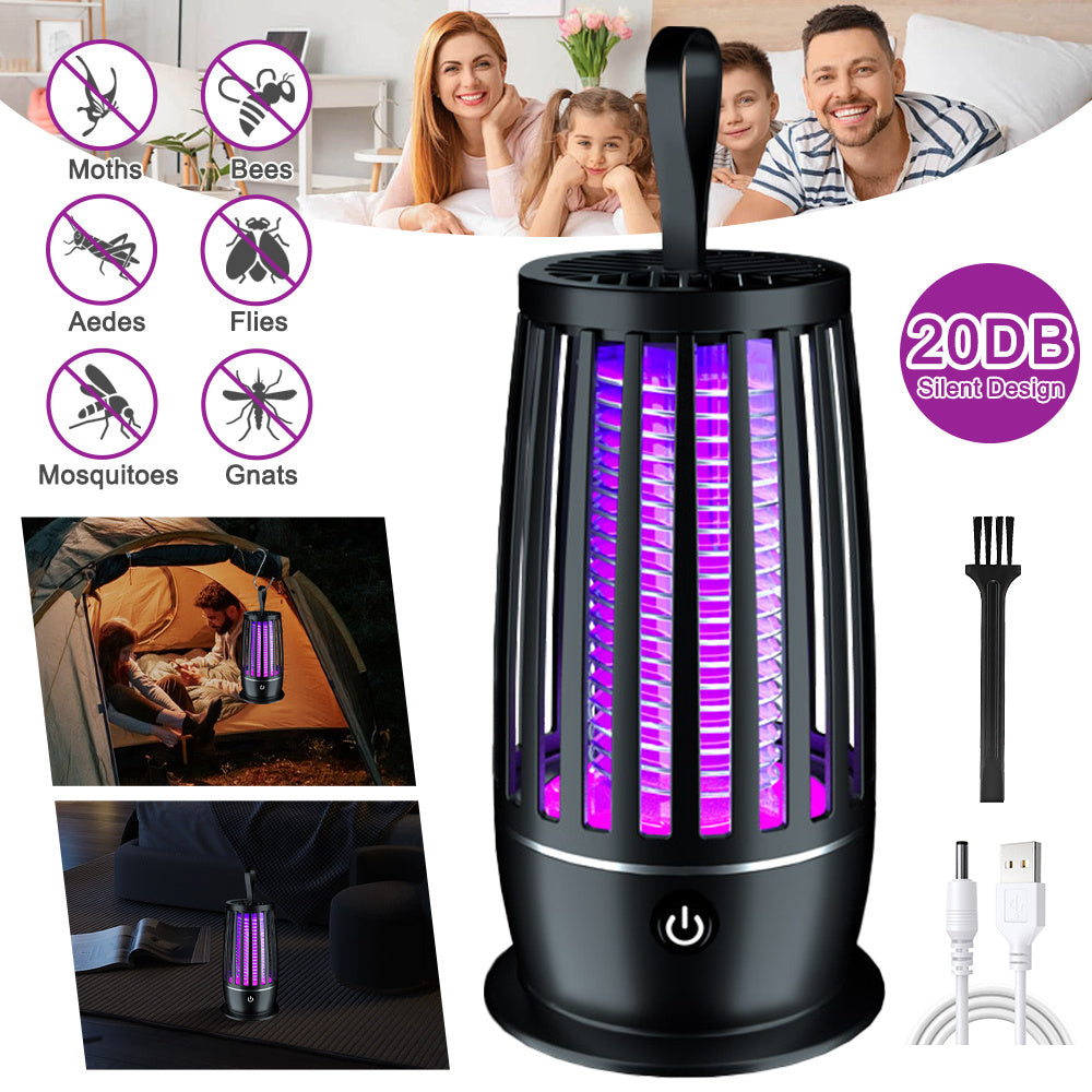 USB Rechargeable Mosquito Killer Lamp 2 Modes Portable Dual-Use Design Ultra-Quiet for Indoor & Outdoor Use, Quiet Operation Ideal for Bedroom, Office, RV, Camping - Essential Summer Mosquito Repellent, Mosquito Repellent Device