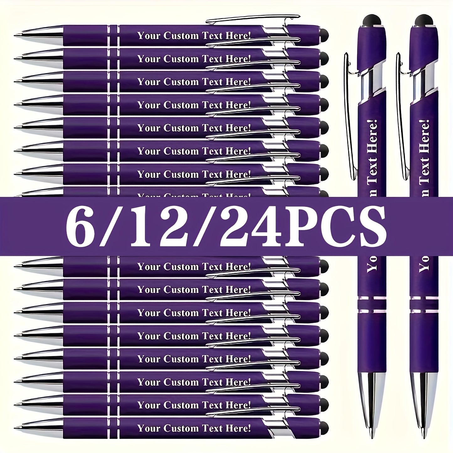 6/12/24pcs Custom Ballpoint Pens | Bulk Customization with Company Name | Party And Wedding | Office, School, Journaling And Art Multi-Use | Back to School | Mother's Day Gift | Teacher's Day Gift