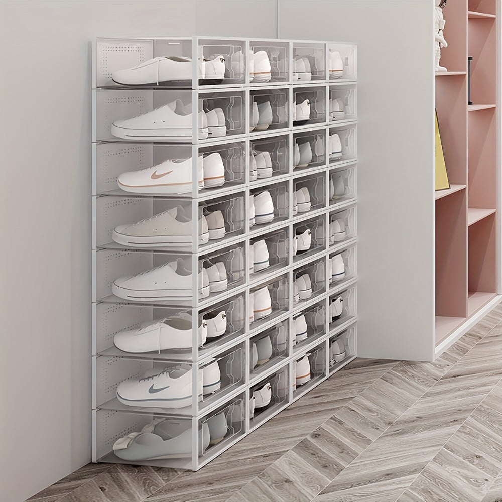 Clear Drop-Front Shoe Storage Box Set - sneakers, boots and wardrobe – additional product view