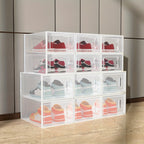 Clear Drop-Front Shoe Storage Box Set - sneakers, boots and wardrobe – alternate design view