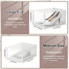 Clear Drop-Front Shoe Storage Box Set - sneakers, boots and wardrobe – product detail angle