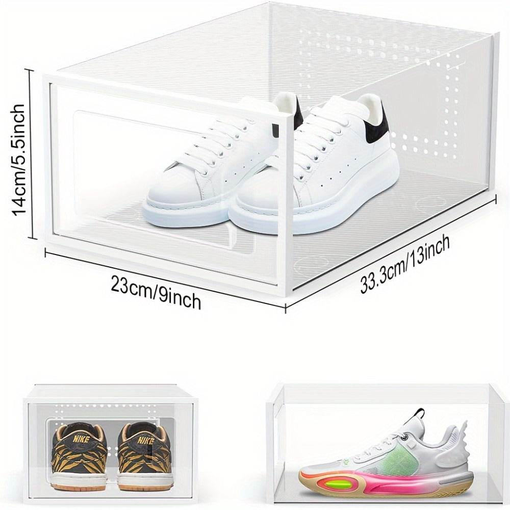 Clear Drop-Front Shoe Storage Box Set - sneakers, boots and wardrobe – design and construction details