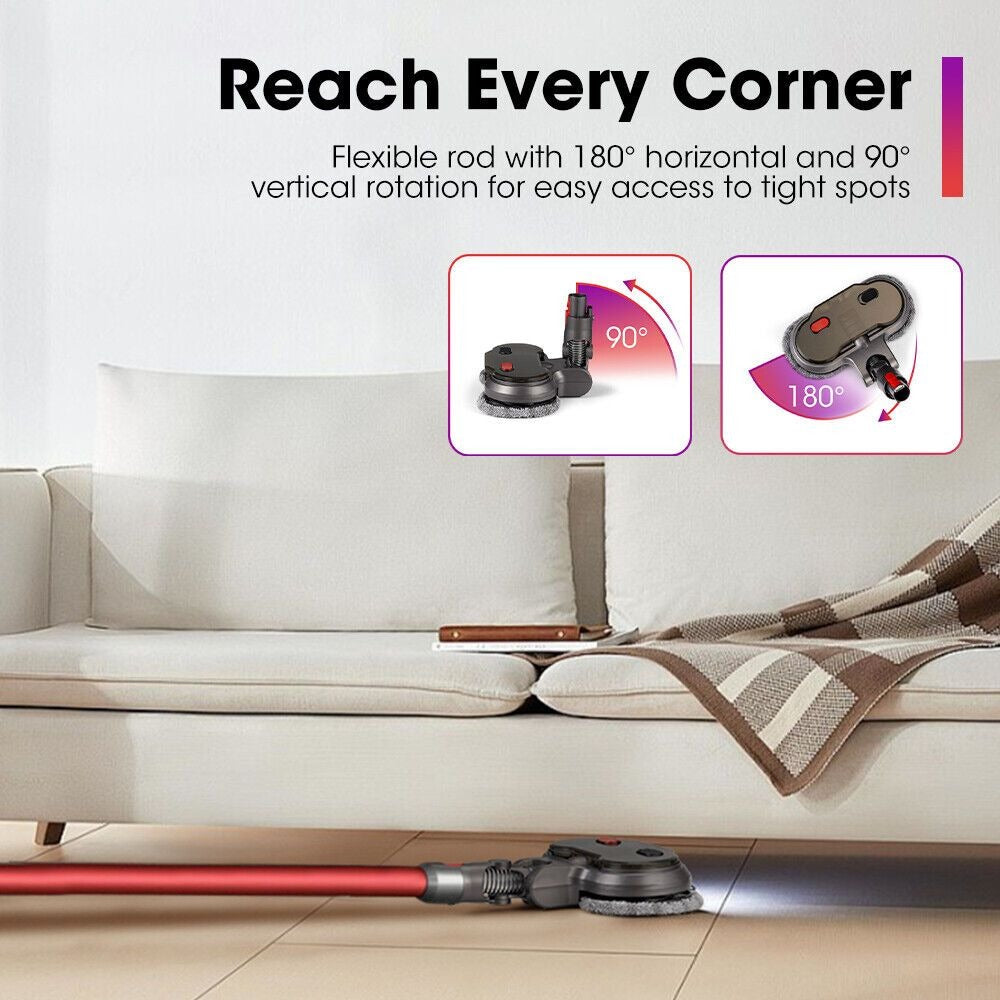 Compatible Electric Vacuum Mop Head - hard-floor vacuuming and mopping – alternate product view