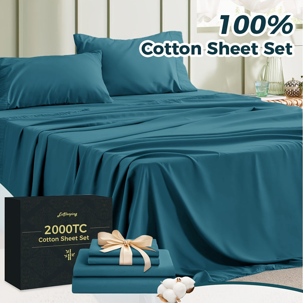 Cooling 2400TC Cotton Bed Sheet Set – 3/4pcs for Home & Guest Rooms – additional product view 33