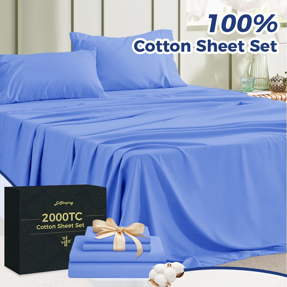 Cooling 2400TC Cotton Bed Sheet Set – 3/4pcs for Home & Guest Rooms – additional product view 37