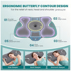 Cooling Memory Foam Contour Pillow - Grey Cover for Side & Back Sleep – alternate product view
