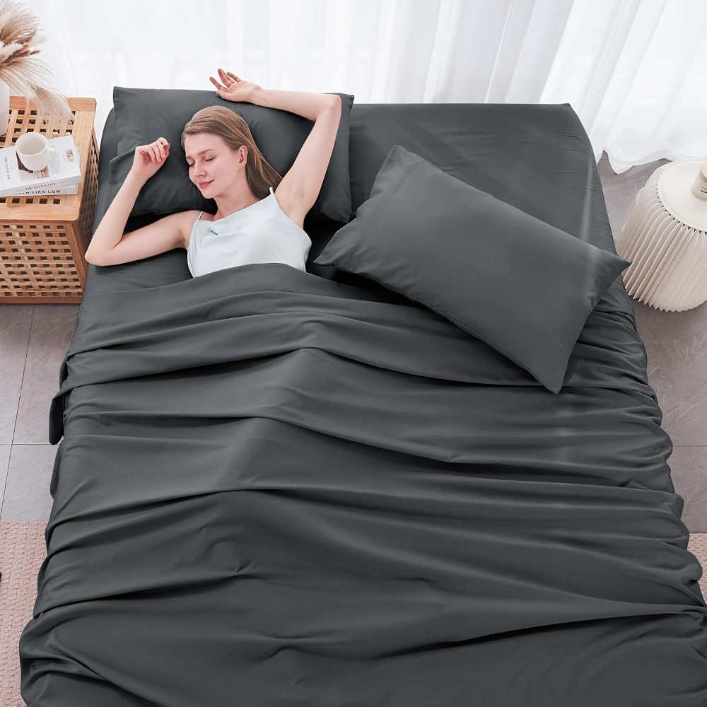 Cotton Bed Sheet Set – Cooling Deep-Pocket Bedding – alternate product view