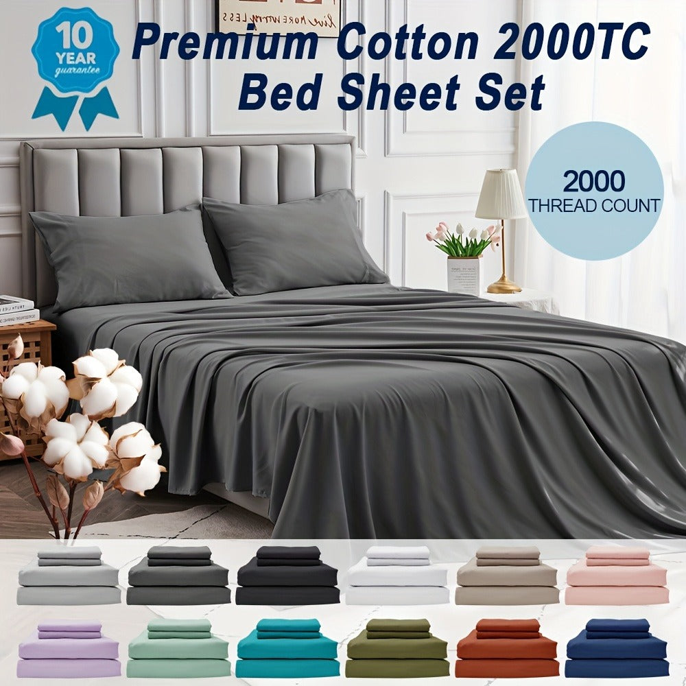 Cotton Bed Sheet Set – Cooling Deep-Pocket Bedding – main product view