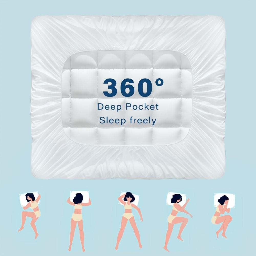 Cotton Mattress Topper – 30cm Fitted Bed Layer – additional product view