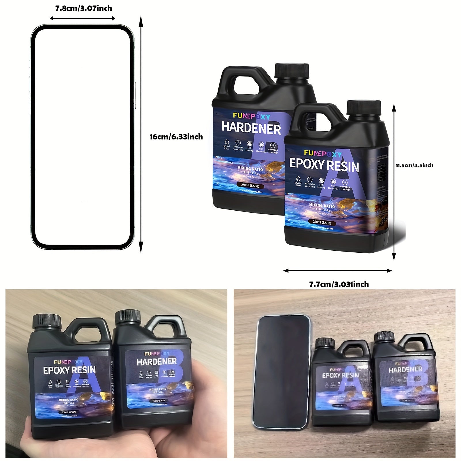 Crystal-Clear Tabletop Epoxy Resin Kit main product view for Australian shoppers