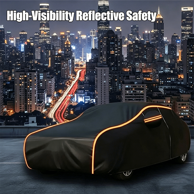 Professional car cover set available in four precise sizes SUV-YL SUV-YXL Sedan-L Sedan-XL, crafted from high-strength 100% polyethylene tarpaulin material offering exceptional sturdiness and durability, complete waterproof protection layer effectively pr