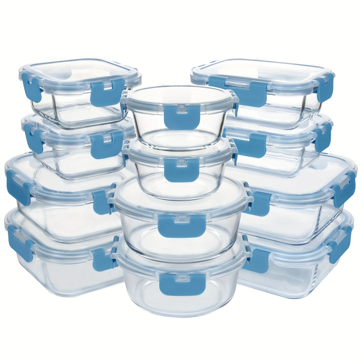 12pcs UMIZILI Airtight Glass Food Storage Containers with Snap Lids - Dishwasher Safe, Microwave Ready, Perfect for Meal Prep and Organizing, Rectangular Shape, Airtight Storage | Sleek Storage Containers | Microwave Ready Containers, Glass Food Storage