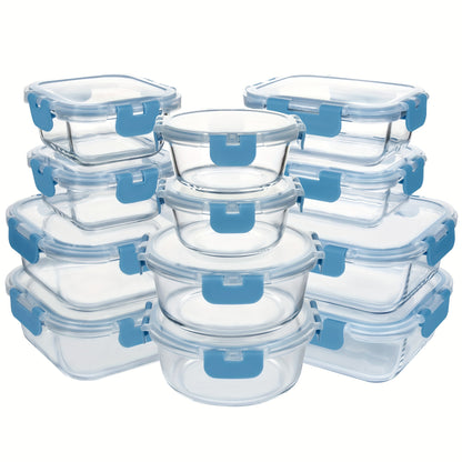 12pcs UMIZILI Airtight Glass Food Storage Containers with Snap Lids - Dishwasher Safe, Microwave Ready, Perfect for Meal Prep and Organizing, Rectangular Shape, Airtight Storage | Sleek Storage Containers | Microwave Ready Containers, Glass Food Storage