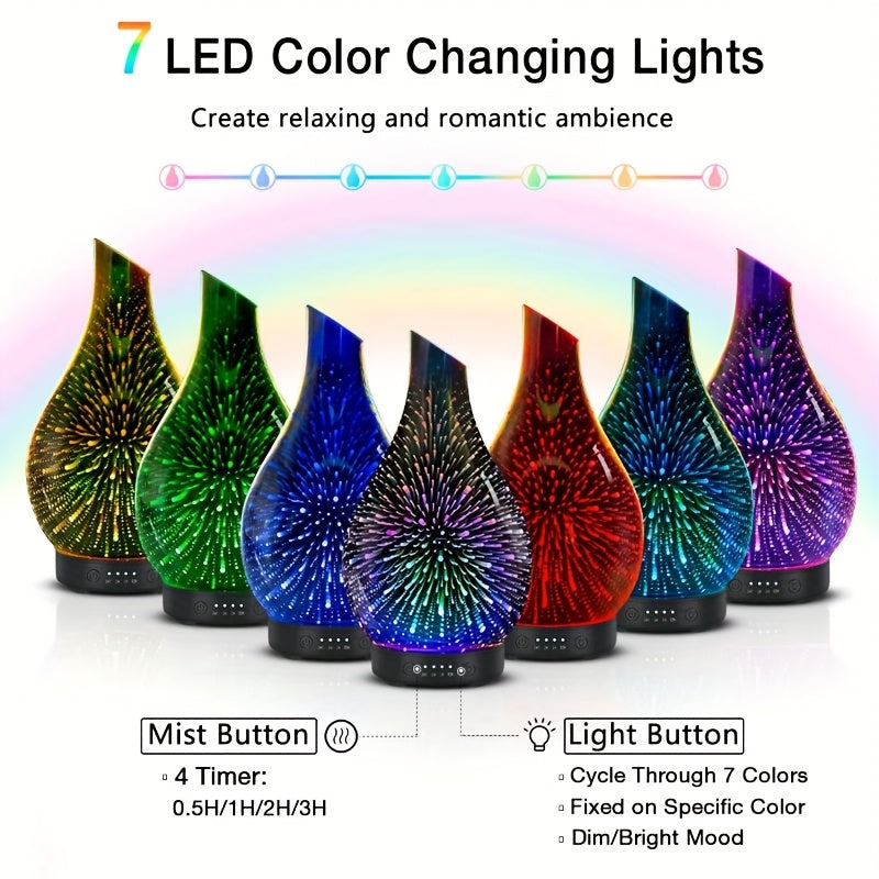 Soundwave Technology Cool Mist Essential Oil Diffuser / 7-Color Night Light & Auto Shut-Off / Aromatherapy Diffuser / 4 Timer Settings / Whisper Quiet Operation / Waterless Shut-Off / Top-Fill for Home, Bedroom, Office