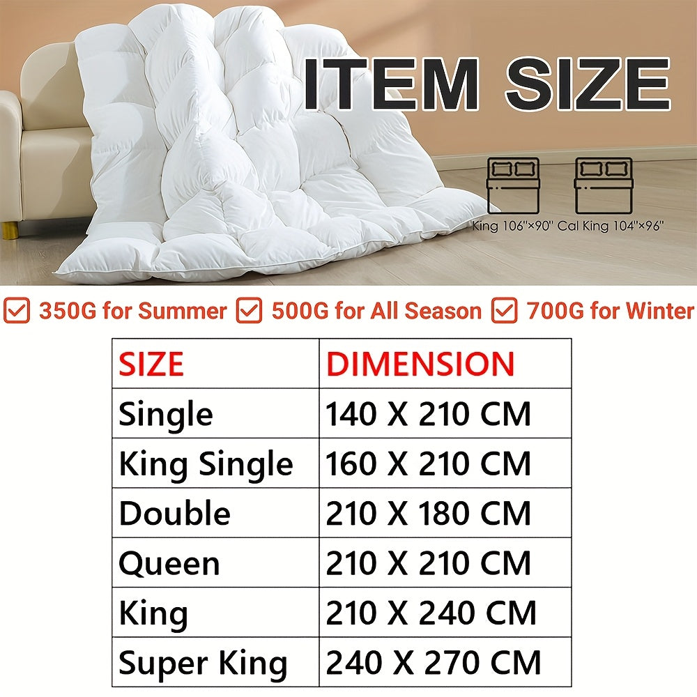 Comfort Luxury 350/500/700GSM Ergonomic Australia Quilt Duvet Doona Winter Summer All Season