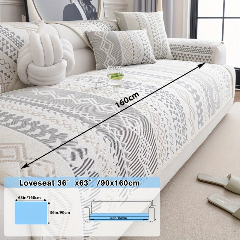 Non-Slip White Washable Sofa Cover - living room furniture protection – additional product view 38