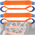 4pcs Heavy-Duty Vehicle Tie Down Straps, Vehicle Transport Tie-Down Straps - Universal - 4pcs - 50mm Width - Abrasion-Resistant - Non-Slip - Reusable Linen Ratchet Straps with Secure Tie-Off Hooks - Reusable Load Suitable for Cars, Trailer, and Roof Rack,