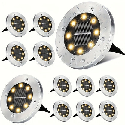 Solar Buried Lights 5-10x 8LED 5/10pcs, Outdoor Courtyard Lights, Plug-in Ground Lights, Garden Layout, Villa Decoration Lighting, Landscape Lawn Lights