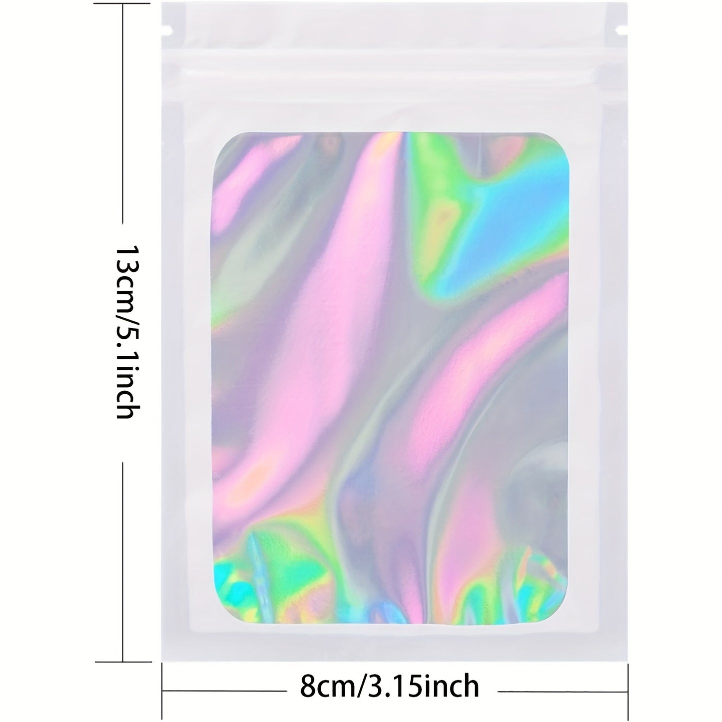 200pcs of Holographic Mylar Bags That Are Odor-Proof, Designed for Small Businesses, Featuring Resealable Zippers, Suitable for Jewelry, And Practical for Samples And Supplies