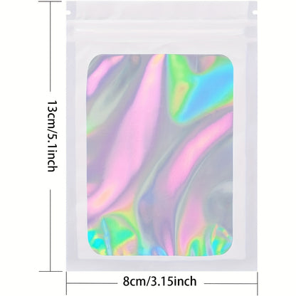 200pcs of Holographic Mylar Bags That Are Odor-Proof, Designed for Small Businesses, Featuring Resealable Zippers, Suitable for Jewelry, And Practical for Samples And Supplies