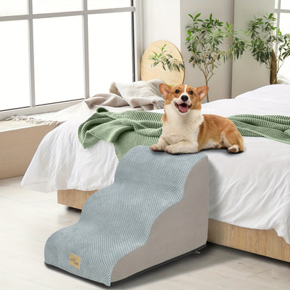 1pc Dog Stairs and Ramp: 3-5 Step Dog Memory Foam Ramp Stairs for High Beds and Couch, Non-Slip Pet Ramp Stairs for Small Dogs and Senior Dogs, Joint-Friendly Support Design, Dog Christmas Gift