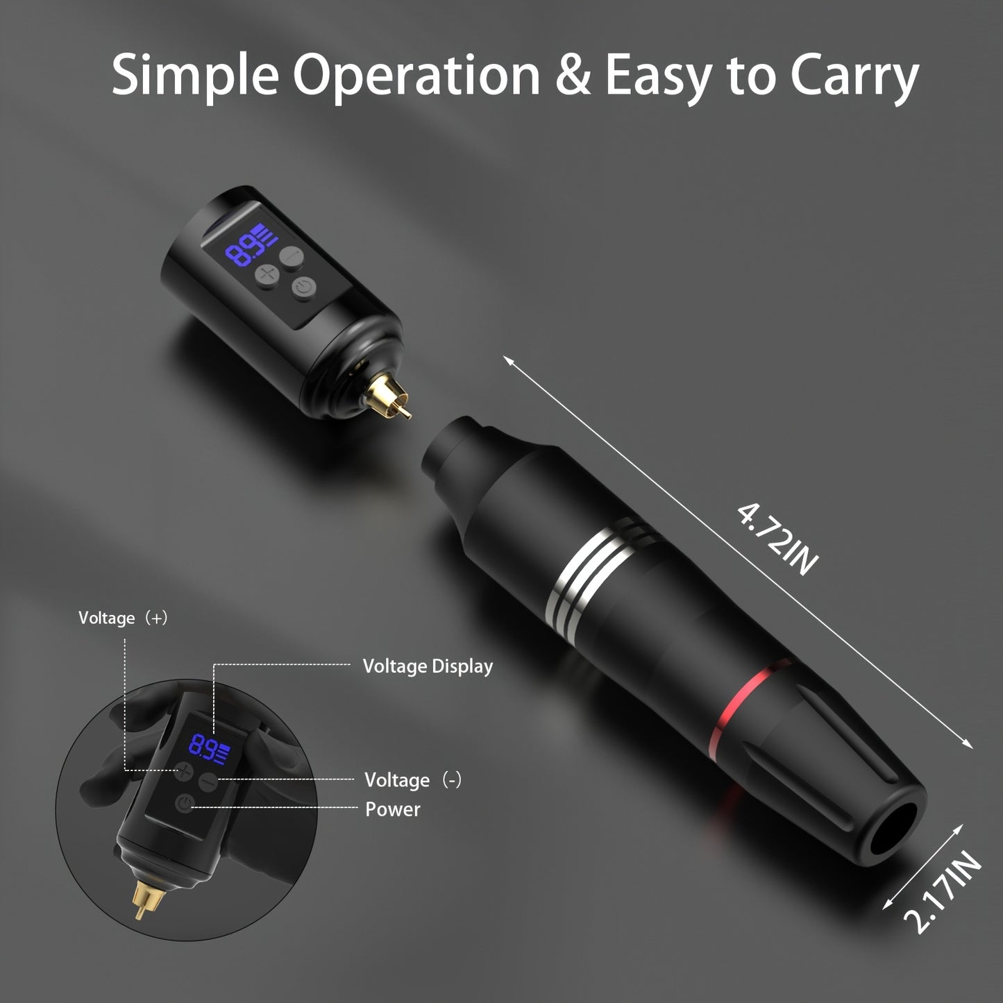 YILONG Wireless Aluminum Alloy Tattoo Gun Kit, Rotary Tattoo Pen Digital Screen, 1500mAh Battery, Portable Tattoo Pen Kit Supply Equipment, Complete Cordless Tattoo Machine Kit for Beginners And Artist