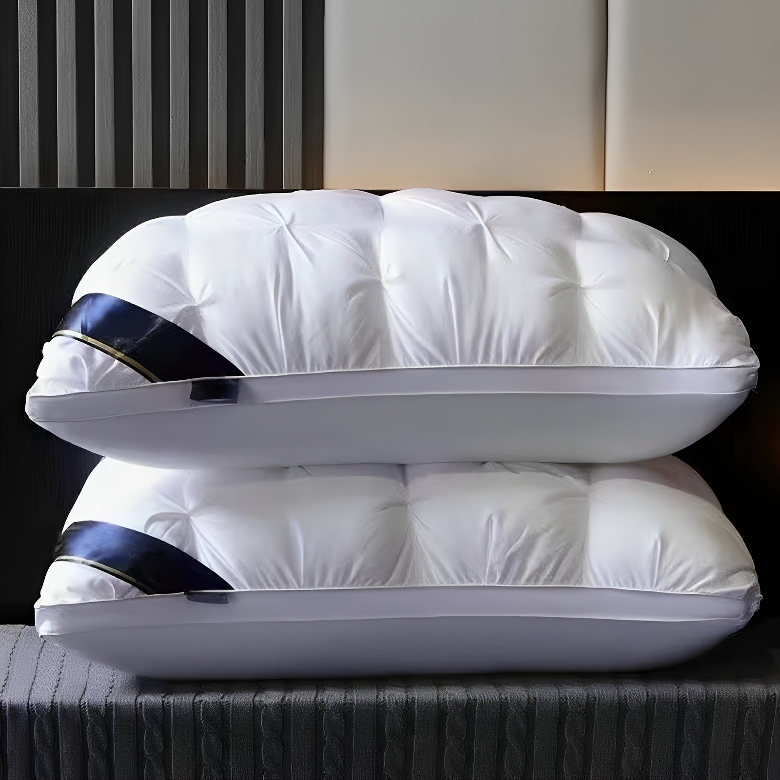 2pcs Luxury 5-Star Hotel Quality Pillows, Made Of Hypoallergenic Polyester Fabric, Core for All Seasons, White And Has A Proper Height, Non-Collapse High Pillow, Christmas Gifts for Women Men Mom Dad Elderly