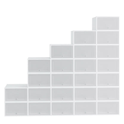 Artiss Shoe Rack Storage Cabinet Shoe Box 24 Stackable Plastic Cube White