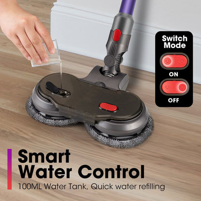 V7, V8, V10, V11 V15 Compatible Electric Mop Head - 6 Cloths And Water Cup Included - Vacuum Cleaner Floor Sweeping And Cleaning Attachment