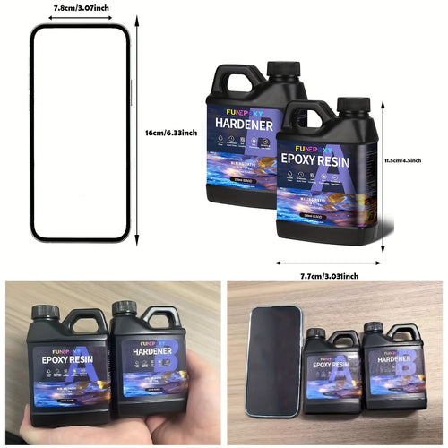 FUNEPOXY 16oz Crystal Clear Epoxy Resin Kit for Table Top Epoxy Resin - 500ml Kit