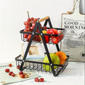 Single Countertop Basket for Fruits And Vegetables, Featuring a Detachable Bowl with a Wooden Handle, Ideal for Kitchen Organization And Storage, a Useful Kitchen Accessory