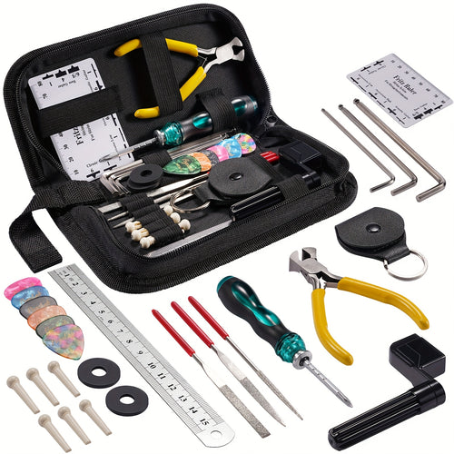 31pcs Guitar Tool Kit, POGOLAB Guitar Repair Kit, Luthier Tools, Guitar Winder, Guitar Setup Kit for Guitar Ukulele Bass Mandolin Banjo