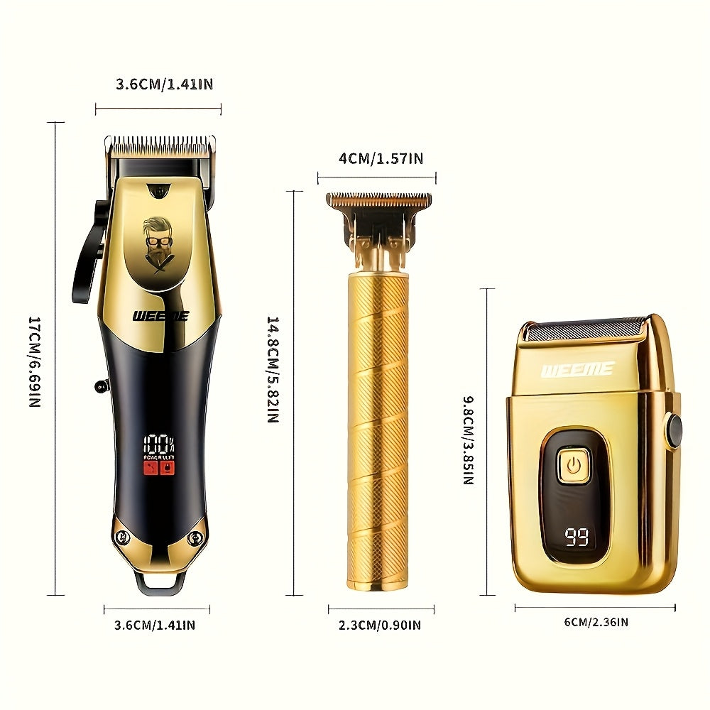 3pcs/2pcs/1pc Holiday Gift Box Hair Clippers for Men Professional, T-Blade Barber Clippers And Trimmer Set, Cordless Hair Clipper Kit with Foil Shaver And Nose Trimmer, Luxury Gift Set for Him
