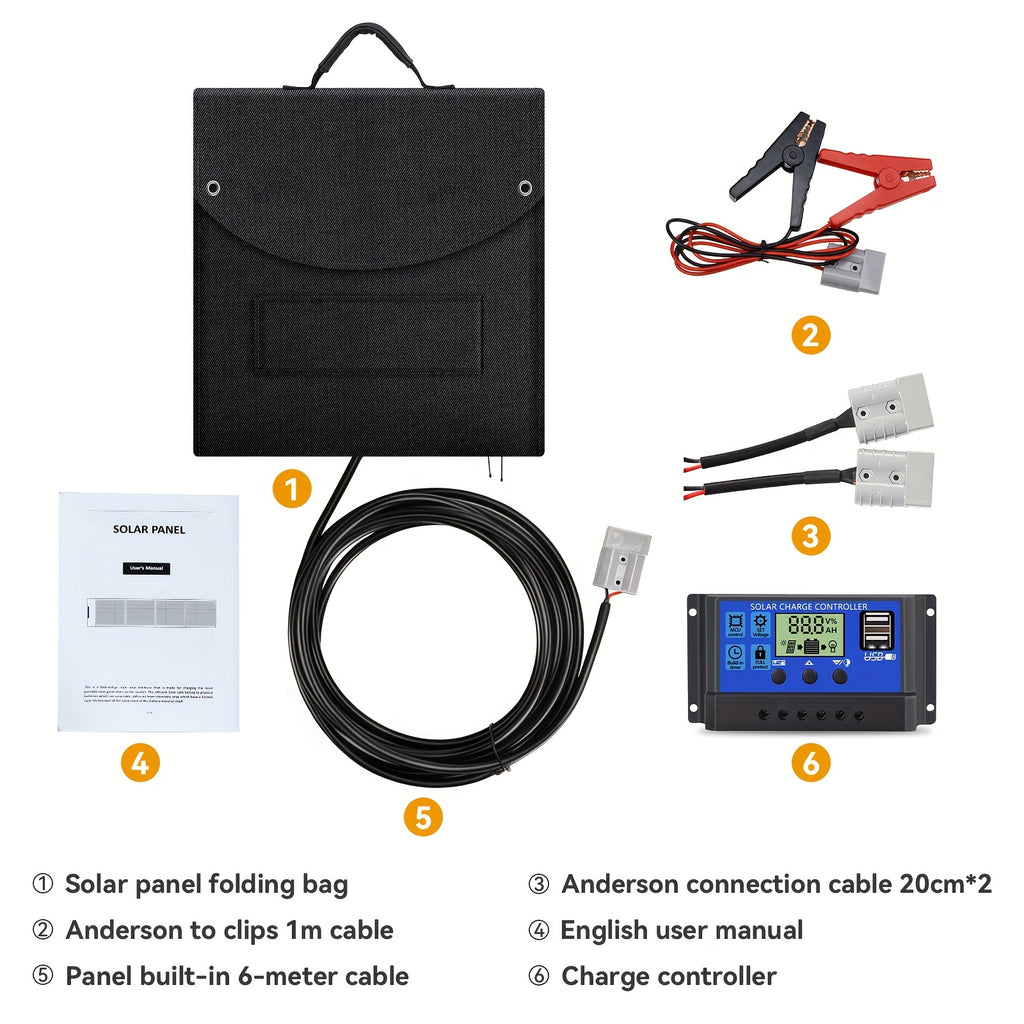 600W/350W/200W Solar Panel Portable Foldable Solar Panel Kit, 12V High-efficiency Monocrystalline Solar Panel, Suitable for Camping, Travel, Ships, Rooftops, Batteries And Other Off-grid Applications