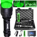 Powerful 365.76 meter Long-Range LED Flashlight, Red Green White High-Powered Hunting Light with  Compatibility, Built-in Rechargeable 18650 Battery And Pressure Switch, Perfect Gift Box for Running, Hunting, Camping, And Hiking