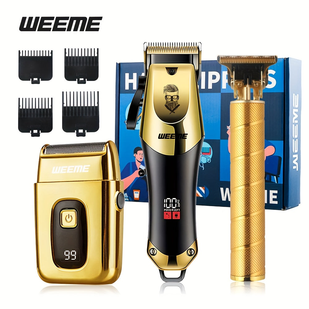 3pcs/2pcs/1pc Holiday Gift Box Hair Clippers for Men Professional, T-Blade Barber Clippers And Trimmer Set, Cordless Hair Clipper Kit with Foil Shaver And Nose Trimmer, Luxury Gift Set for Him