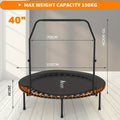 Advwin 101.6cm/121.92cm Rebounder Mini Trampoline Fitness Trampolines with Adjustable Foam Handle