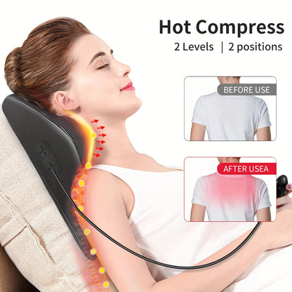 MASSTECK Shiatsu Back Massager with Heat, Deep Tissue for Neck, Shoulders & Back, 3 Massager Modes & 2 Heating Levels, 3D Kneading Massage for Body Relax, Massager Gifts for Mom, Dad, Women