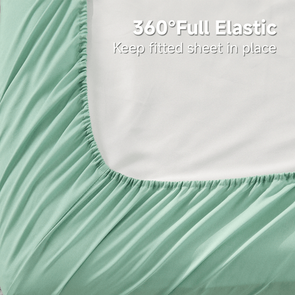Cooling Bamboo Fitted Sheet-Breathable, Lightweight & Silky Smooth- 40cm Deep Pocket Sheets for Summer Nights, Hot Sleepers