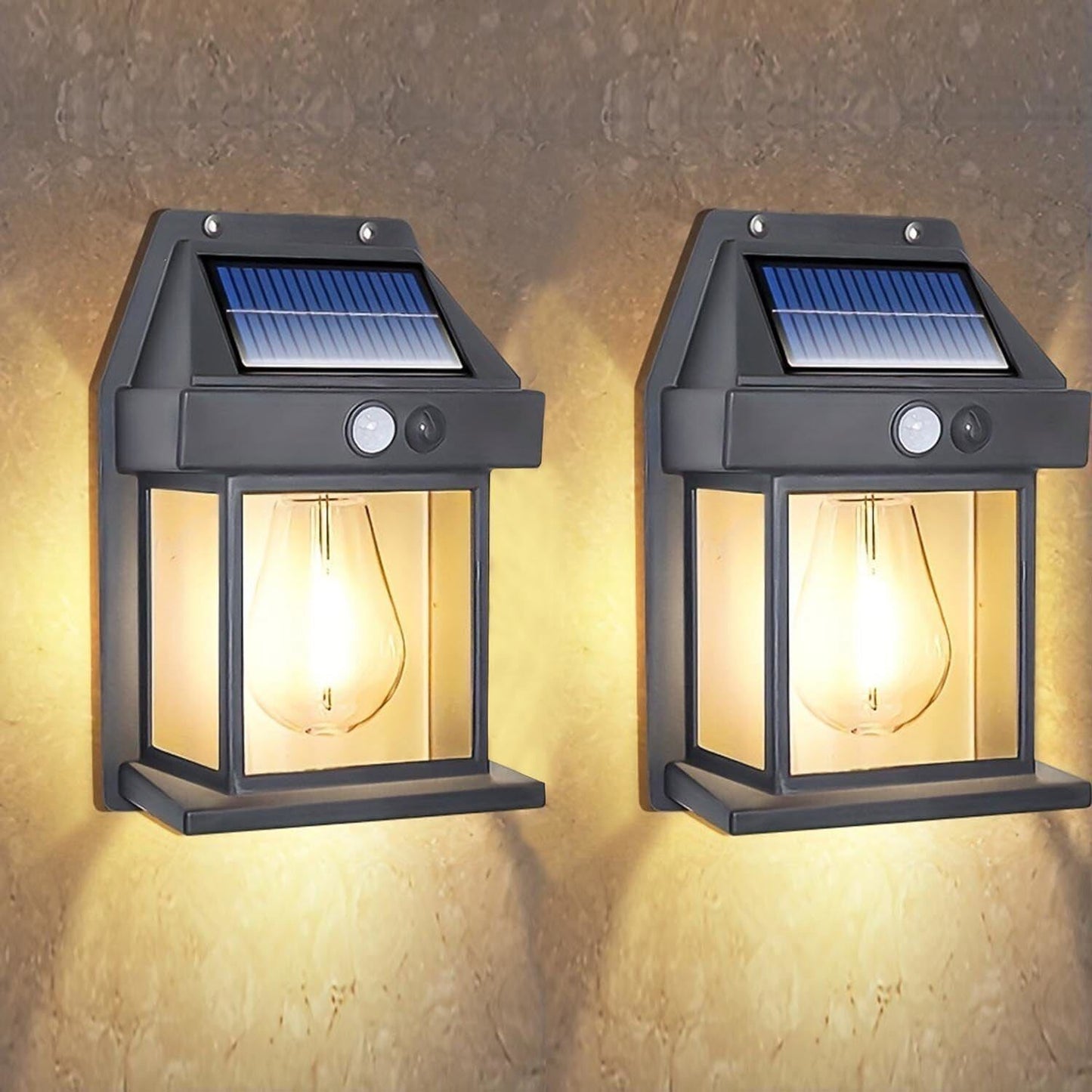 2Packs Outdoor Wall Lights with Motion Sensor & Infrared Security, Warm White LED Suitable for Garden, Porch, Driveway,, - Plug-and-Play Installation, for Emergencies (No)