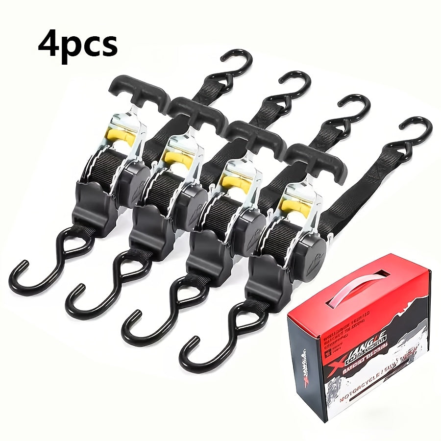 4pcs Heavy-duty Cargo Strap With Automatic Retraction, No Assembly Required, Free Extension And Contraction, Perfect Holiday Gift, Automatic Retractable Stretch Wrapping Straps With Tensioner
