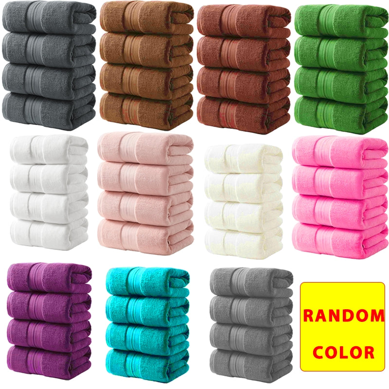 100% Cotton Bath Towels Set of 4, Extra Large Bath Sheets, 600 GSM, Quick Dry, Ultra Soft And Super Absorbent Bathroom Towel Sets for Bathroom, Gym, Spa, Pool And Hotel, Dark Grey W/ Random Color