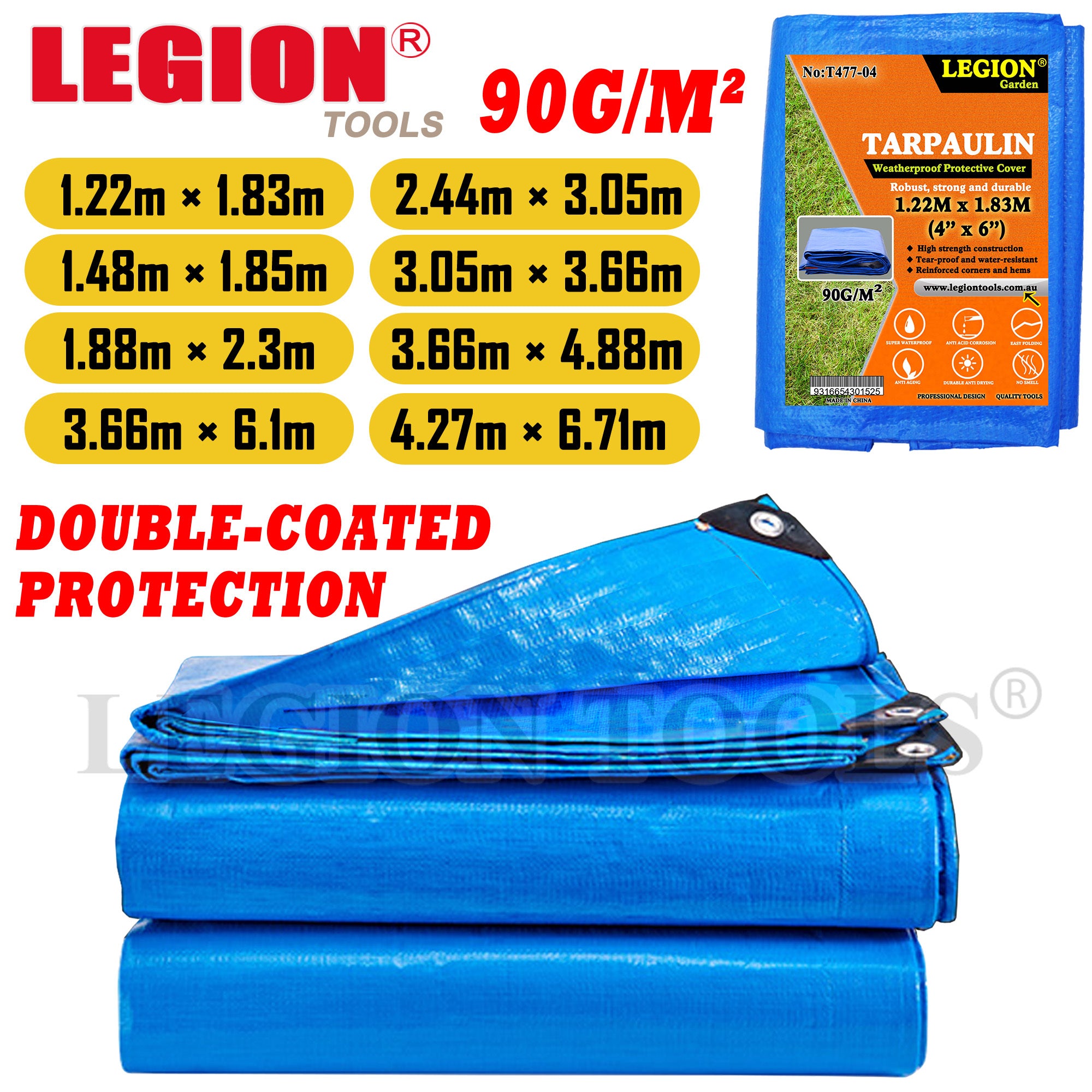 6.2ft Polyester Outdoor Tarpaulin for Australian use