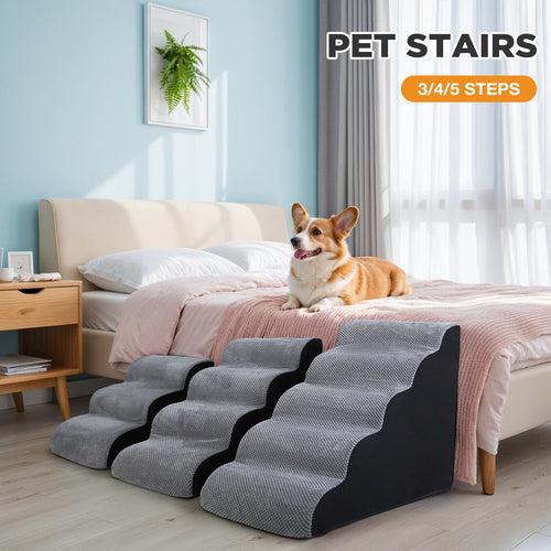Esright Dog Stairs for Small Dogs, 3/4/5 Step Dog Stairs for High Beds And Couch, Pet Steps for Dogs And Cats, Non-Slip Stable Indoor Dog Steps
