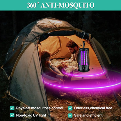 USB Rechargeable Mosquito Killer Lamp 2 Modes Portable Dual-Use Design Ultra-Quiet for Indoor & Outdoor Use, Quiet Operation Ideal for Bedroom, Office, RV, Camping - Essential Summer Mosquito Repellent, Mosquito Repellent Device