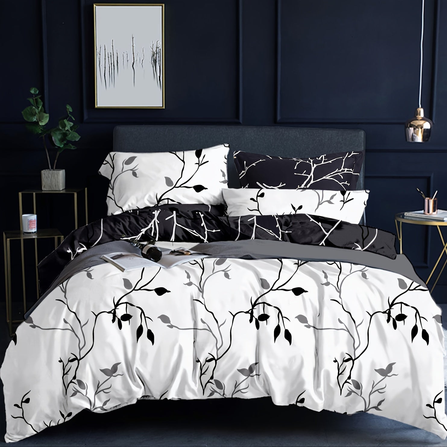Set Of Bedding With A Reversible Duvet Cover In Australian Size For Queen/King/Super King, Including 3 Pieces (1 Duvet Cover + 2 Pillowcases)